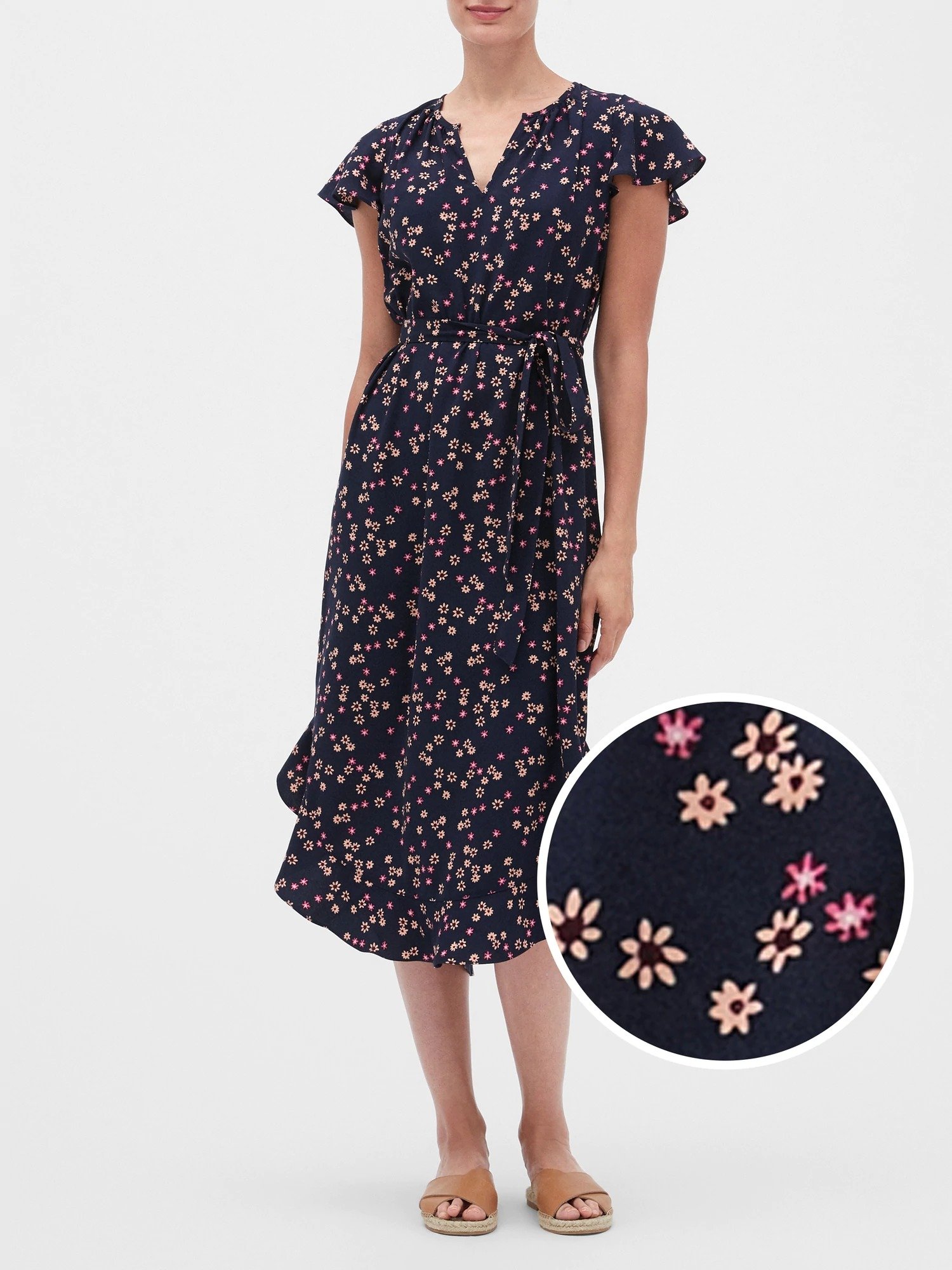 Çiçek Desenli Midi Elbise product image