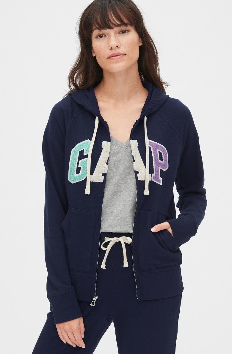  Gap Logo Fermuarlı Kapüşonlu Sweatshirt