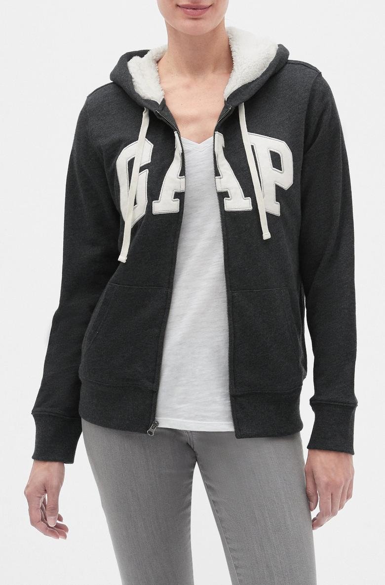  Gap Logo Sherpa Astarlı Kapüşonlu Sweatshirt