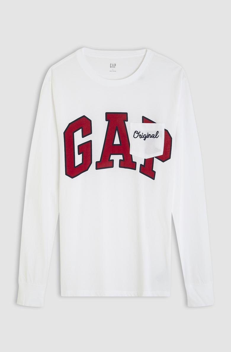  Gap Logo Uzun Kollu Cepli T-Shirt