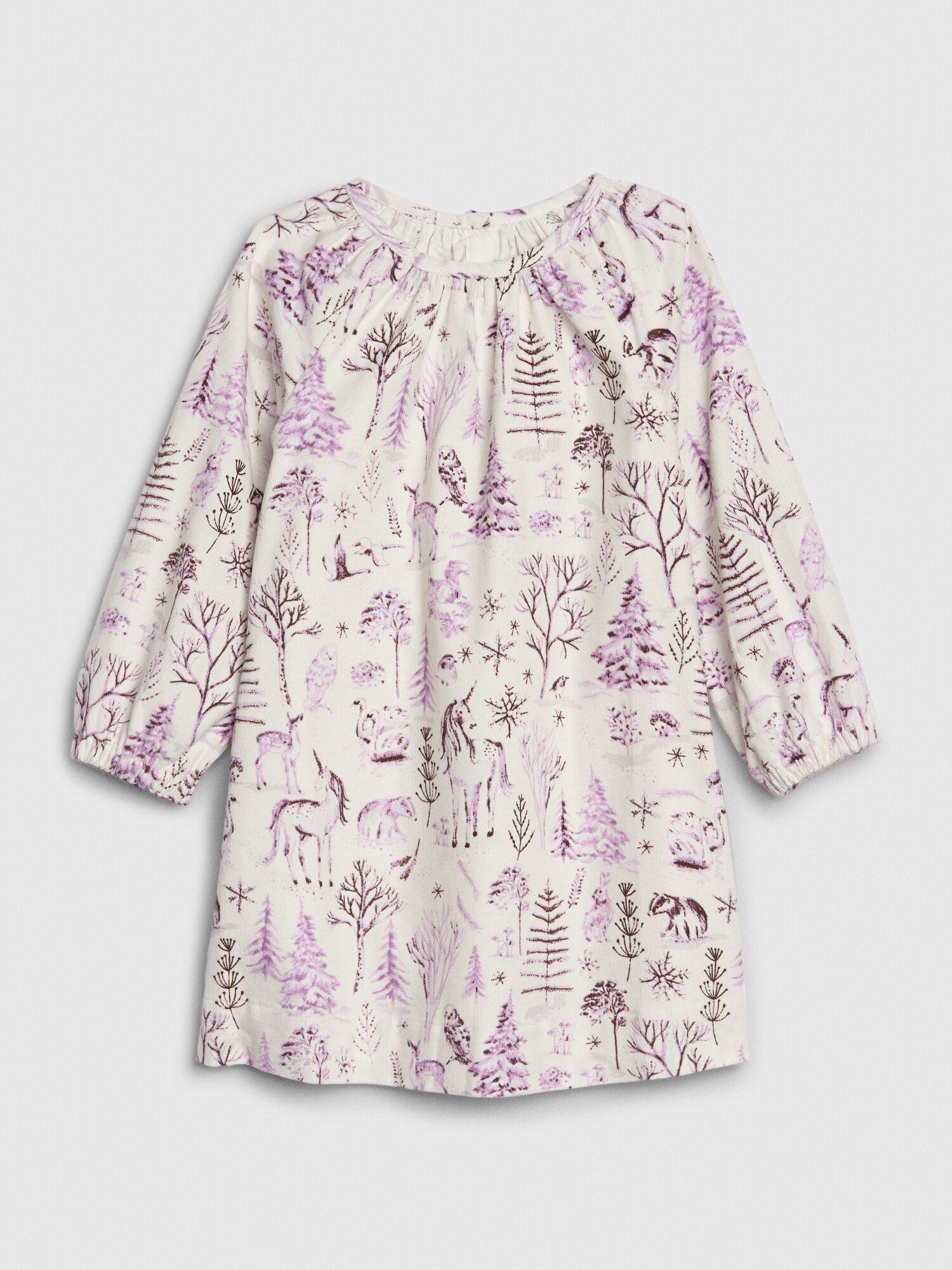 Unicorn Desenli Kadife Elbise product image