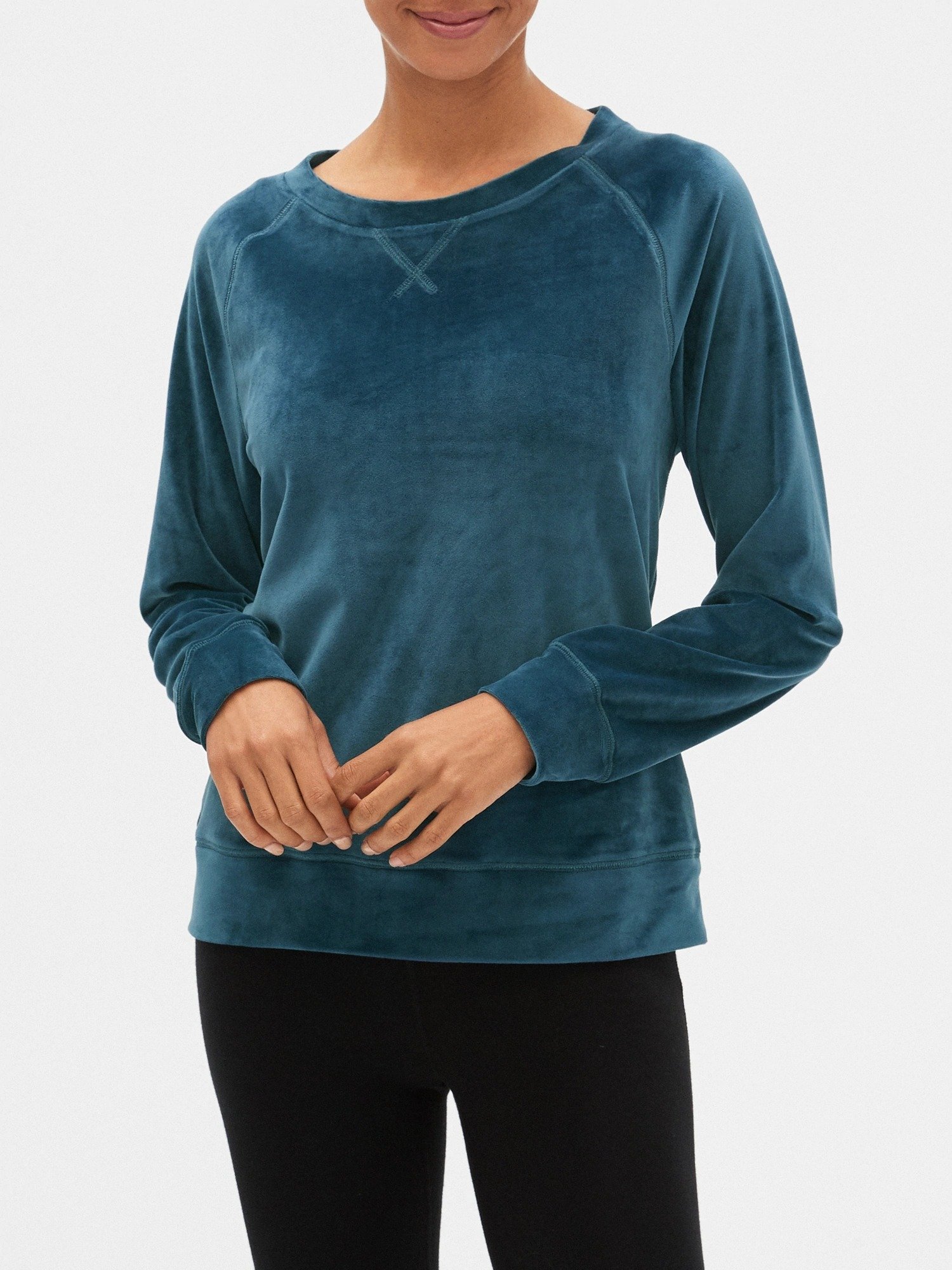 Düz Yakalı Kadife Sweatshirt product image