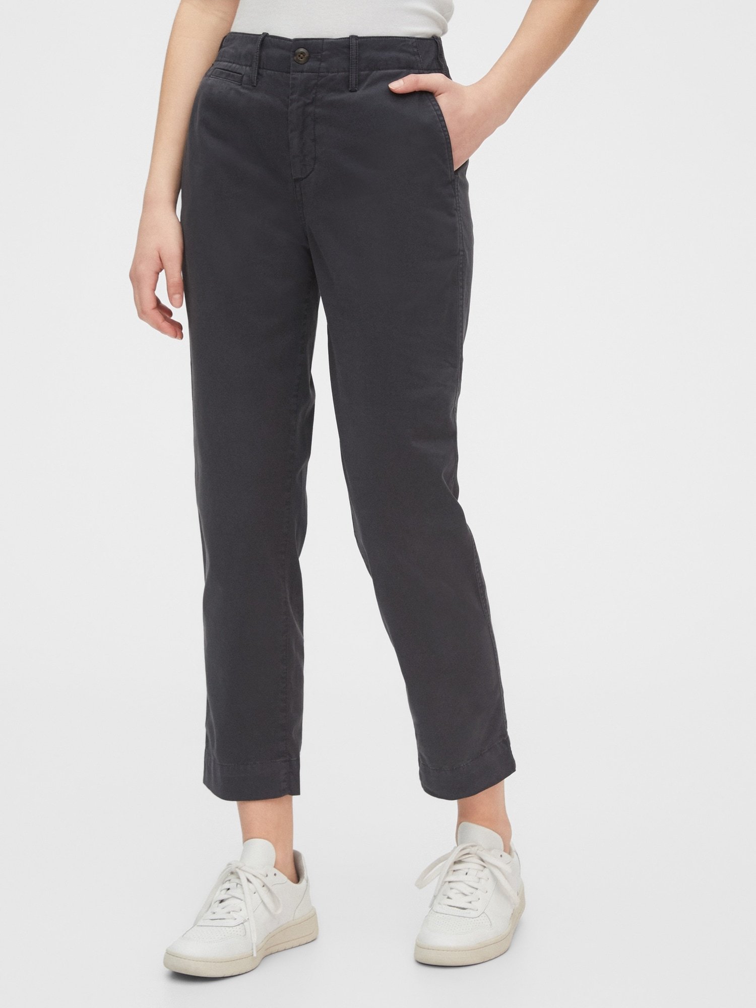 High Rise Straight Fit Khaki Pantolon product image