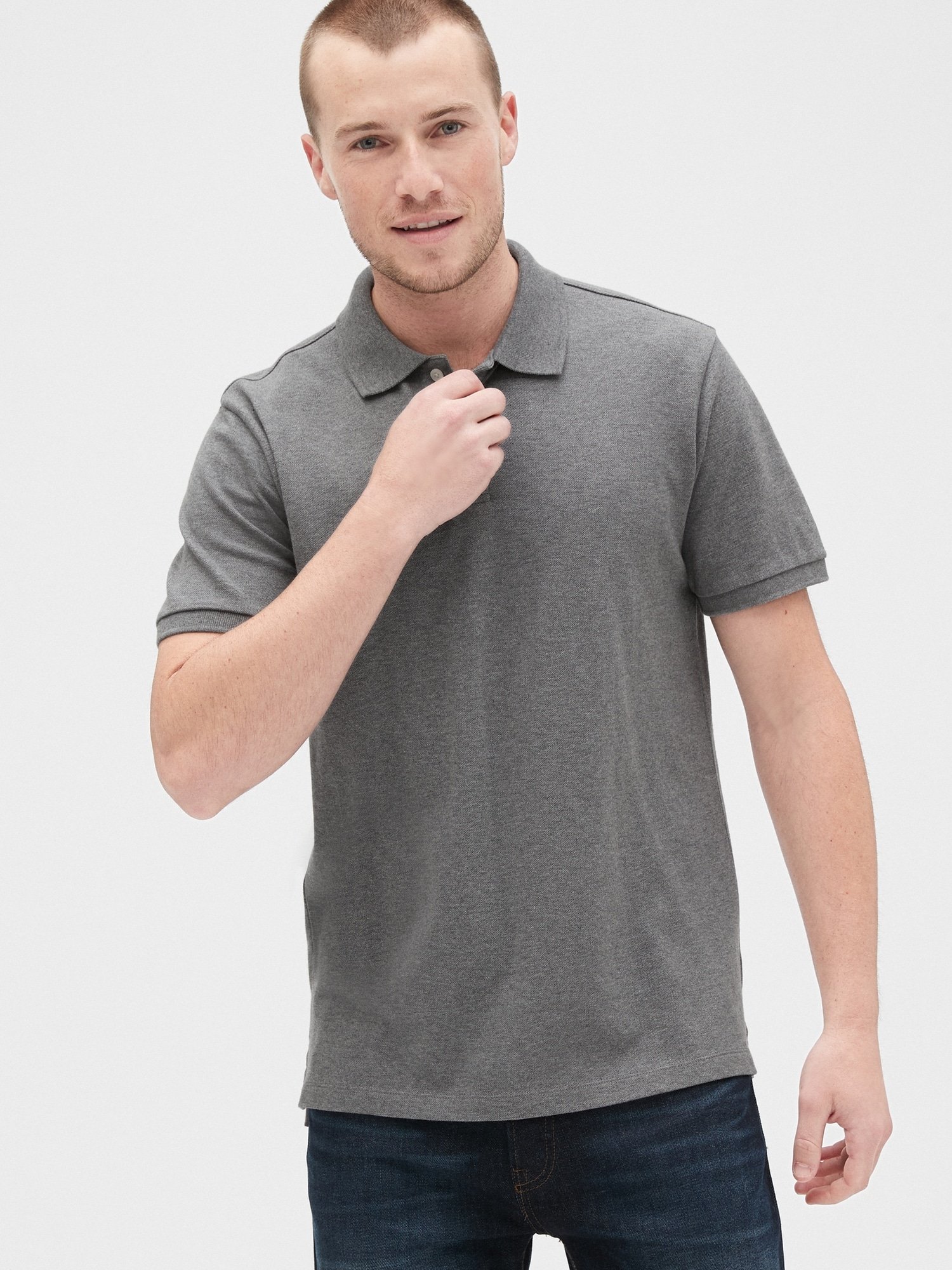 Kısa kollu Streç Pique Polo T-Shirt product image