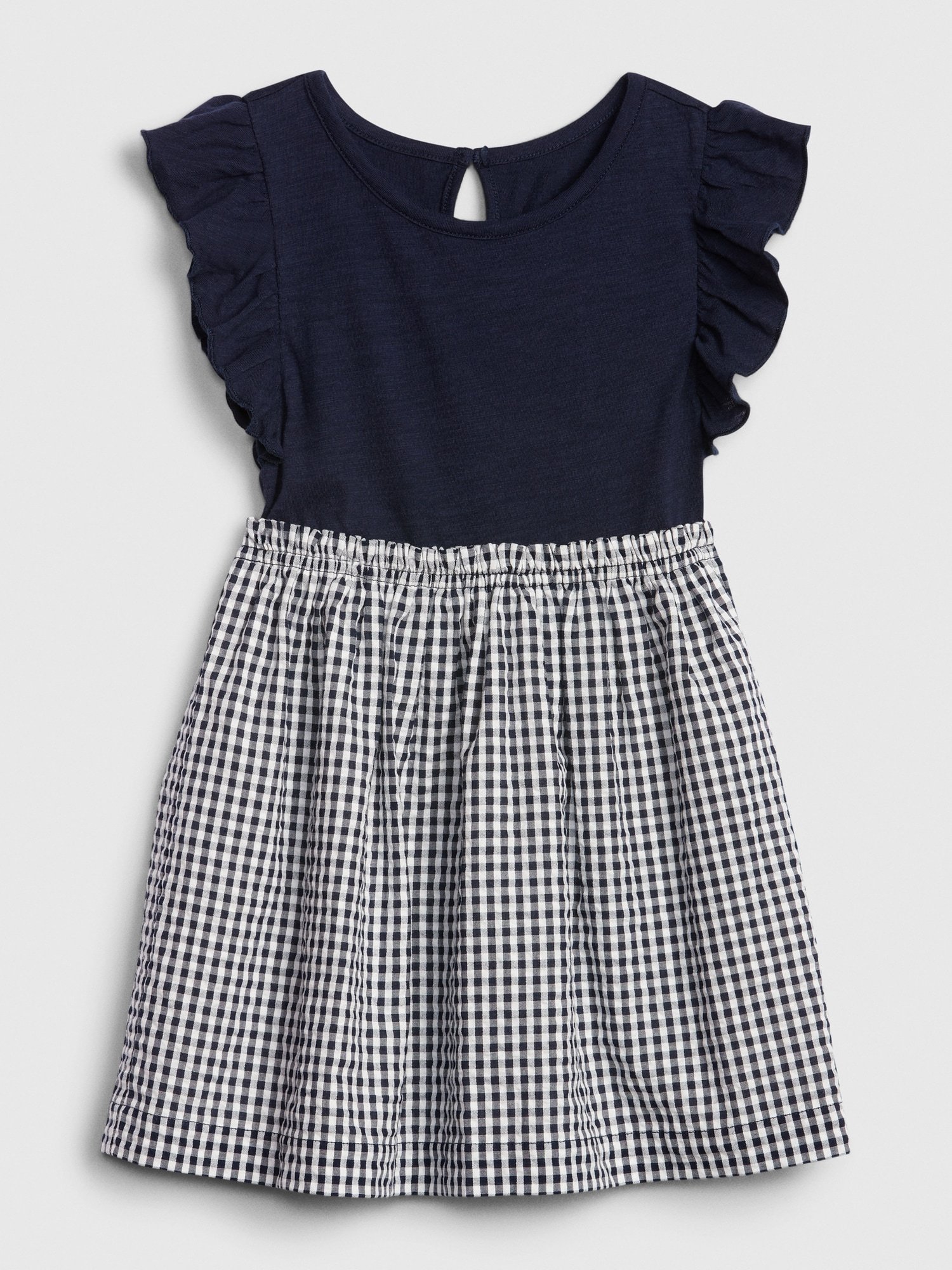 Kolları Fırfırlı Ekose Elbise product image