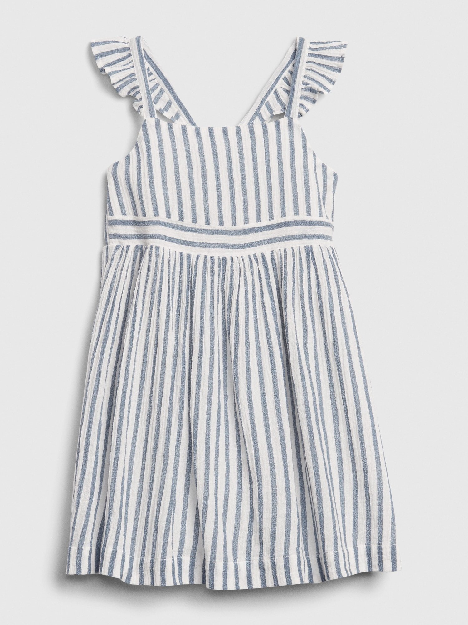 Kolları Fırfırlı Çizgili Elbise product image