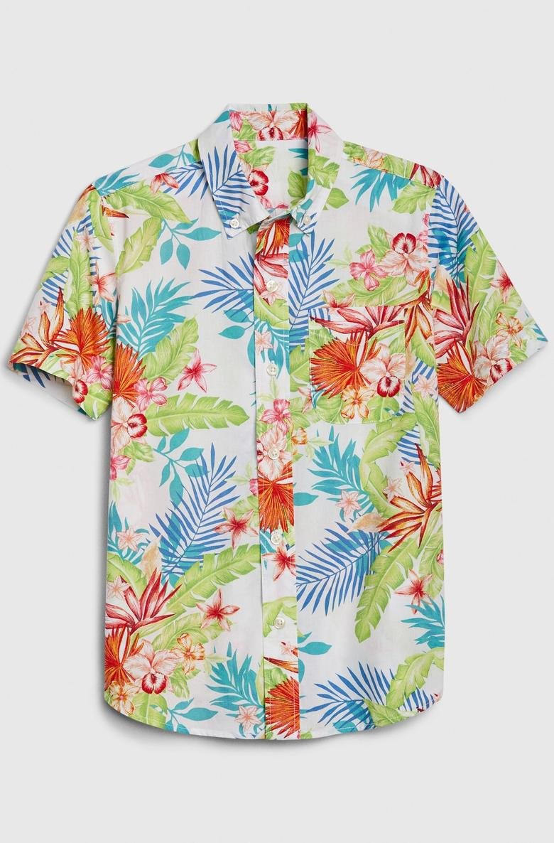  Tropikal Desenli Gömlek