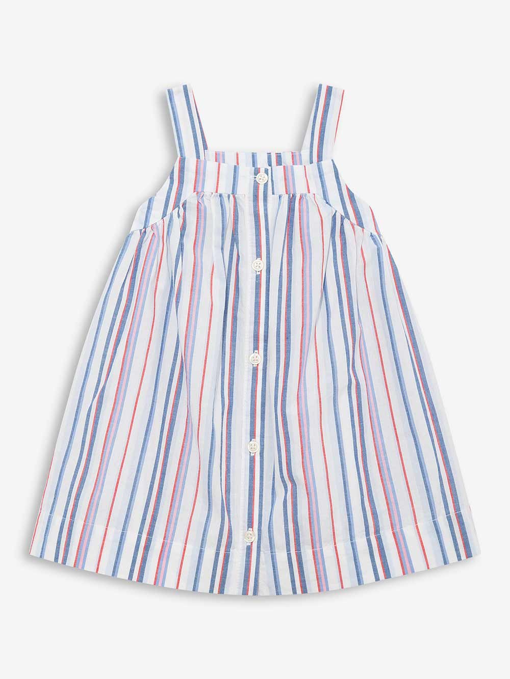 Önden Düğmeli Çizgili Elbise product image