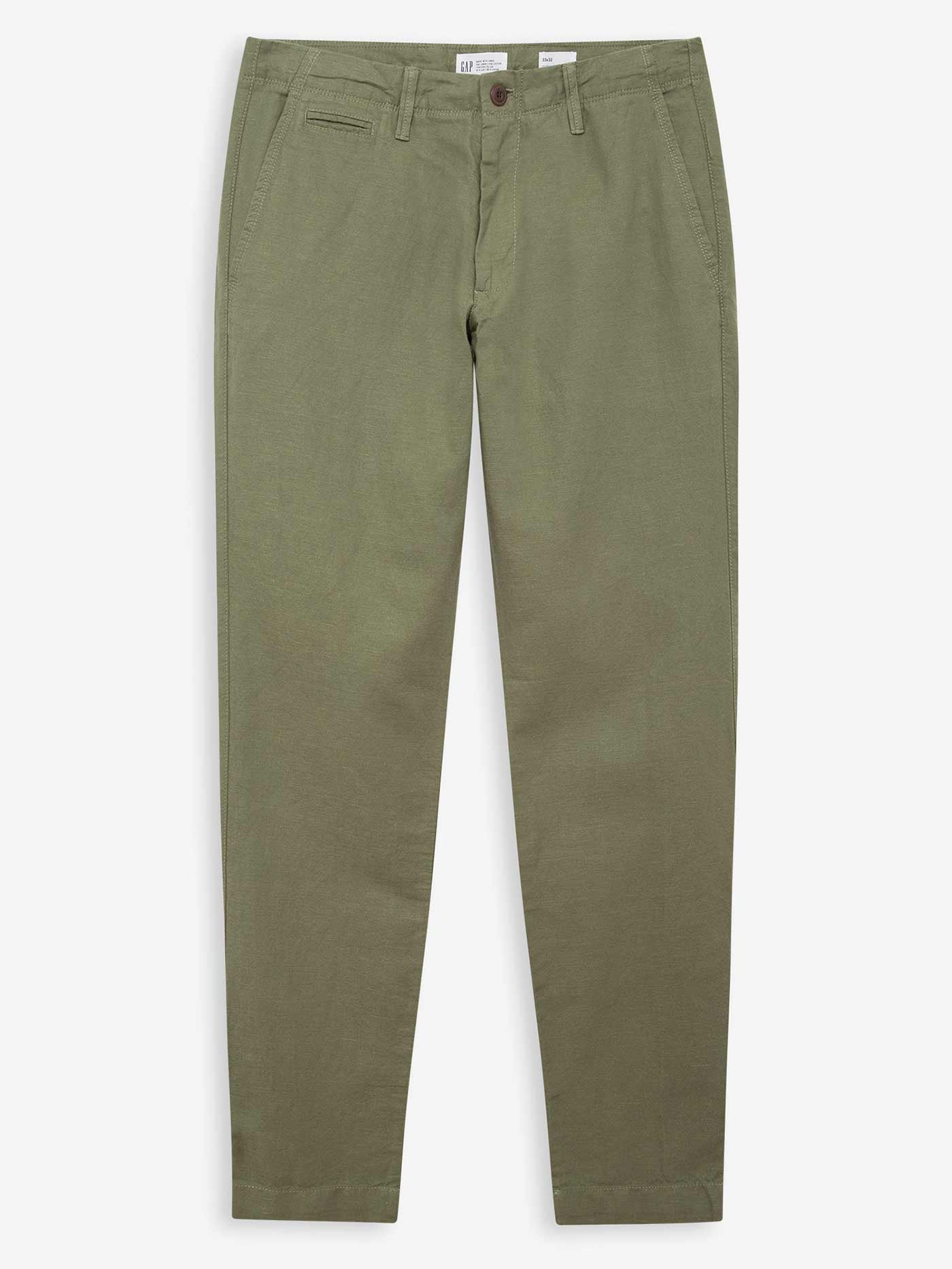 Slim Fit Keten Khaki Pantolon product image