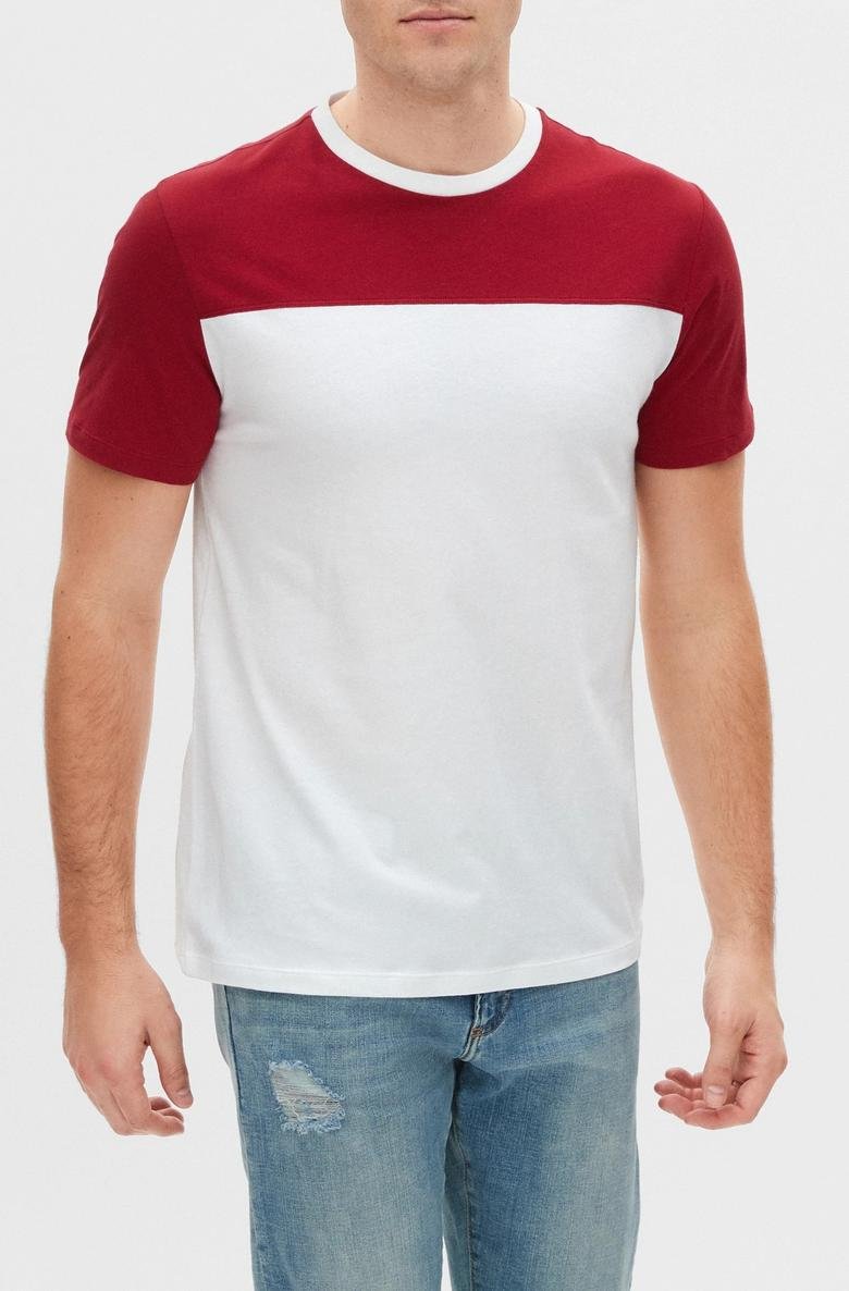  Renk Bloklu Kısa Kollu T-Shirt