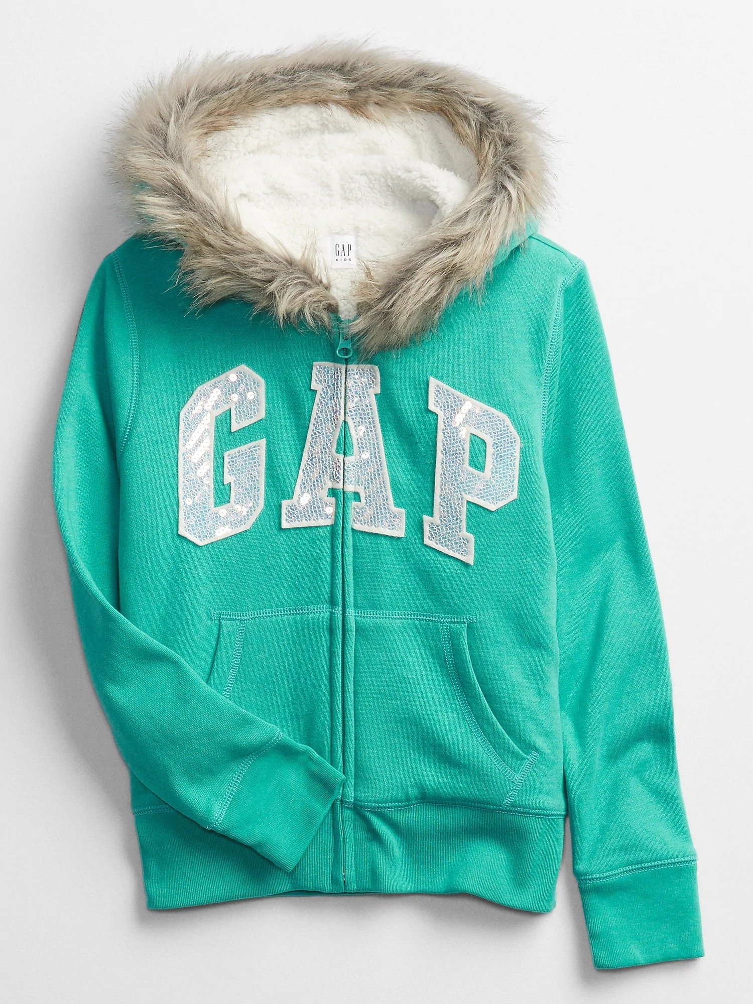 Gap Logo Suni Kürklü Kapüşonlu Sweatshirt product image