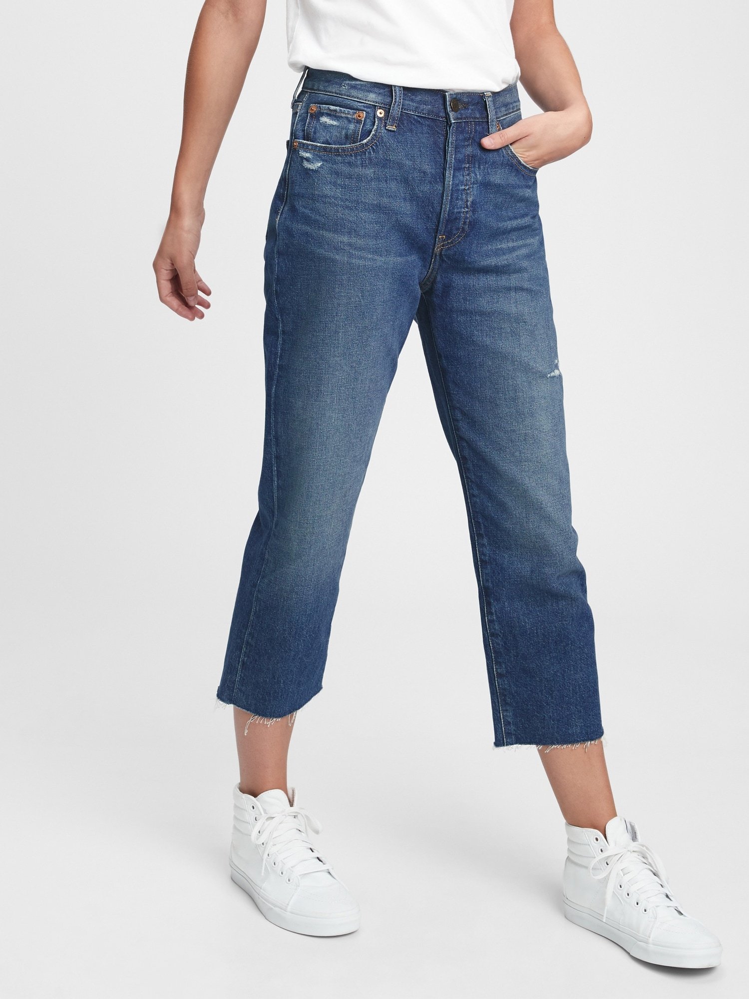 Mid Rise Distressed Oversize Jean Pantolon product image