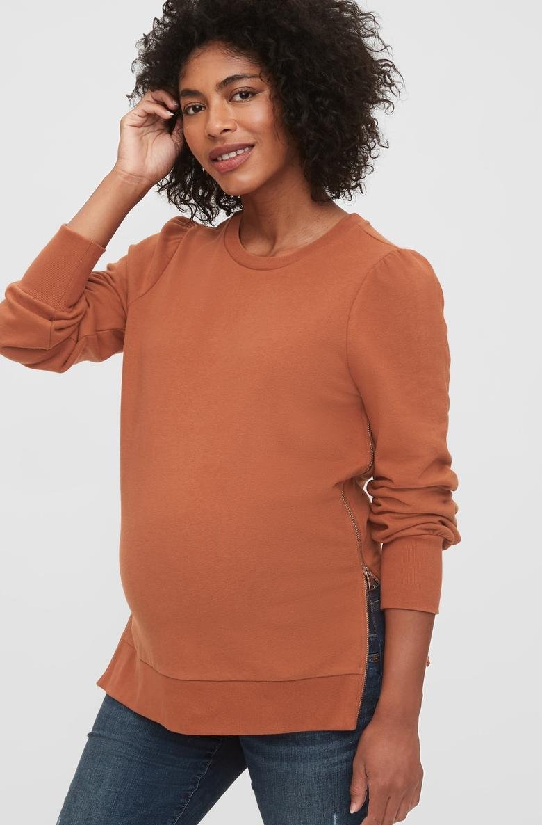  Maternity Fermuarlı Sweatshirt