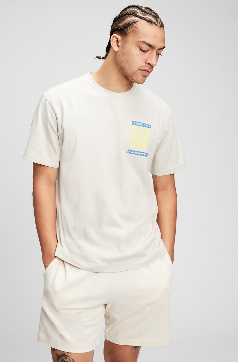  Erkek %100 Pamuk Gap Logo T-Shirt