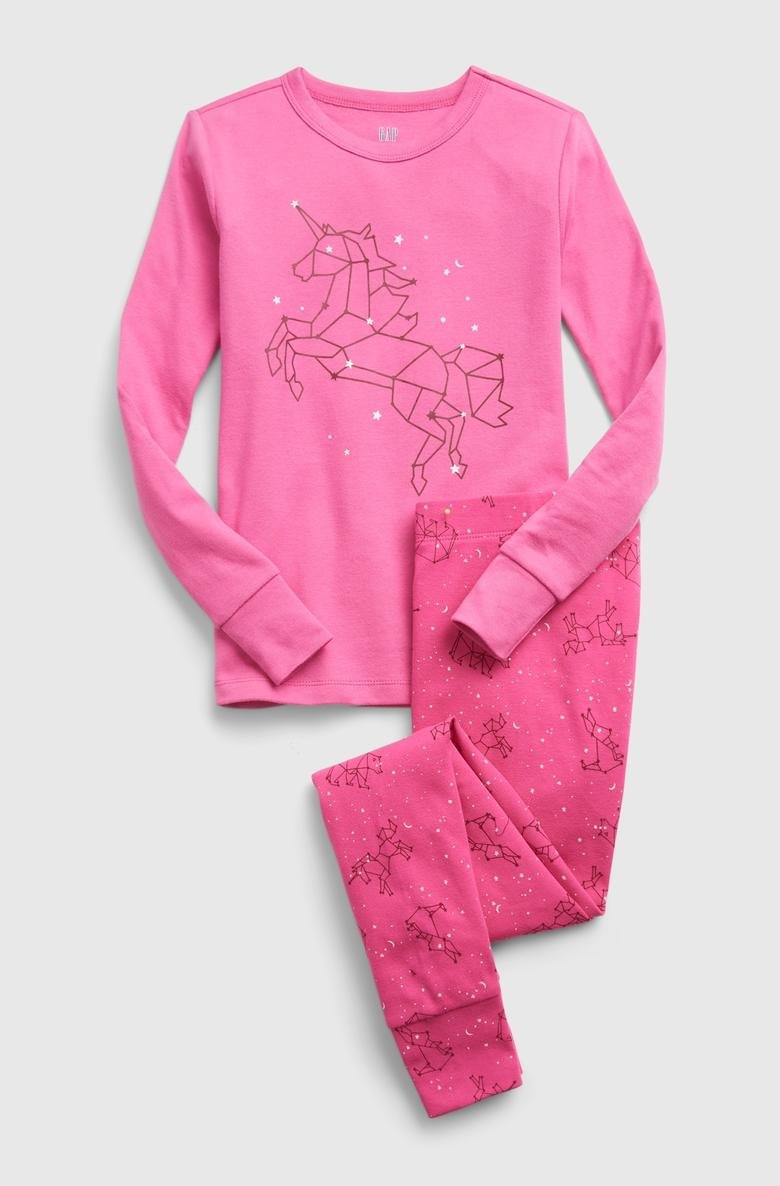  %100 Organik Pamuk Unicorn Desenli Pijama Takımı