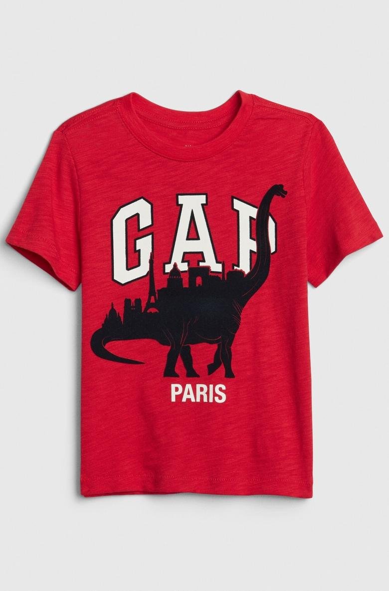  Gap Logo Dinozor Desenli T-Shirt