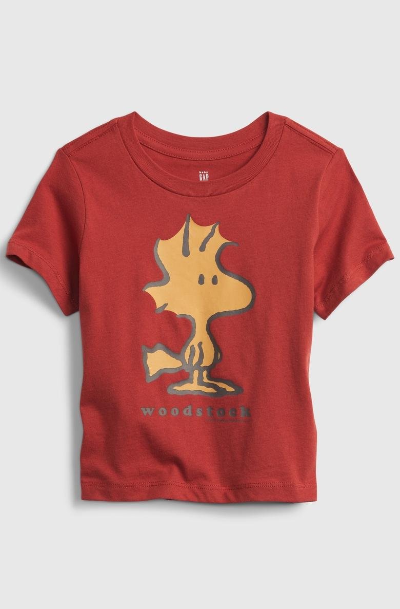  %100 Organik Pamuk Peanuts Grafik Baskılı T-Shirt