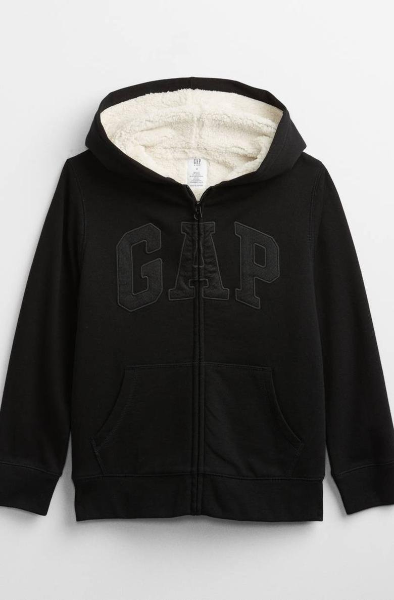  Gap Logo Sherpa Astarlı Fermuarlı Sweatshirt