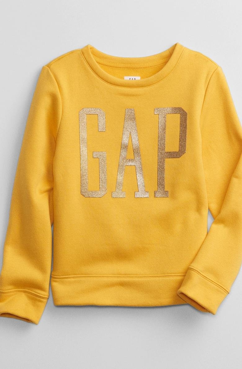  Gap Logo Metalik Yuvarlak Yaka Sweatshirt