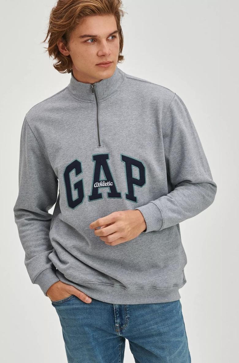  Vintage Gap Logo Yarım Fermuarlı Sweatshirt