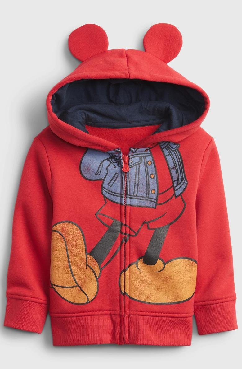  Disney Mickey Mouse Grafik Baskılı Kapüşonlu Sweatshirt