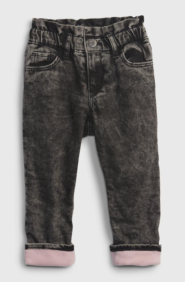  Lined Pull-On Washwell ™ Mom Jean Pantolon