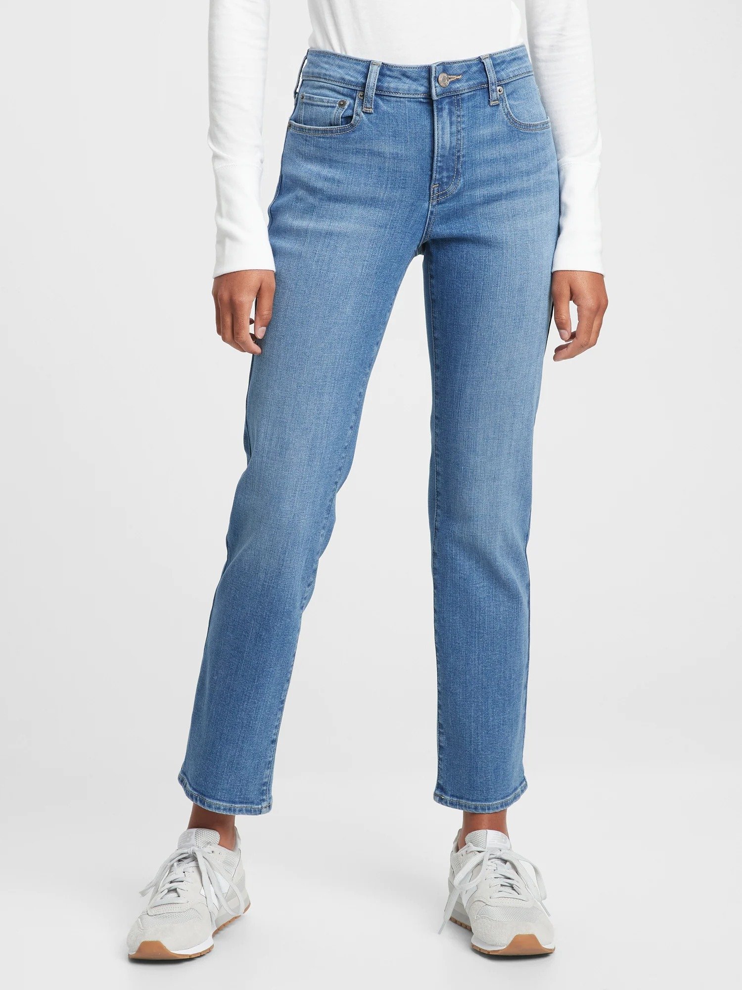 Mide Rise Straight Leg Jean Pantolon product image