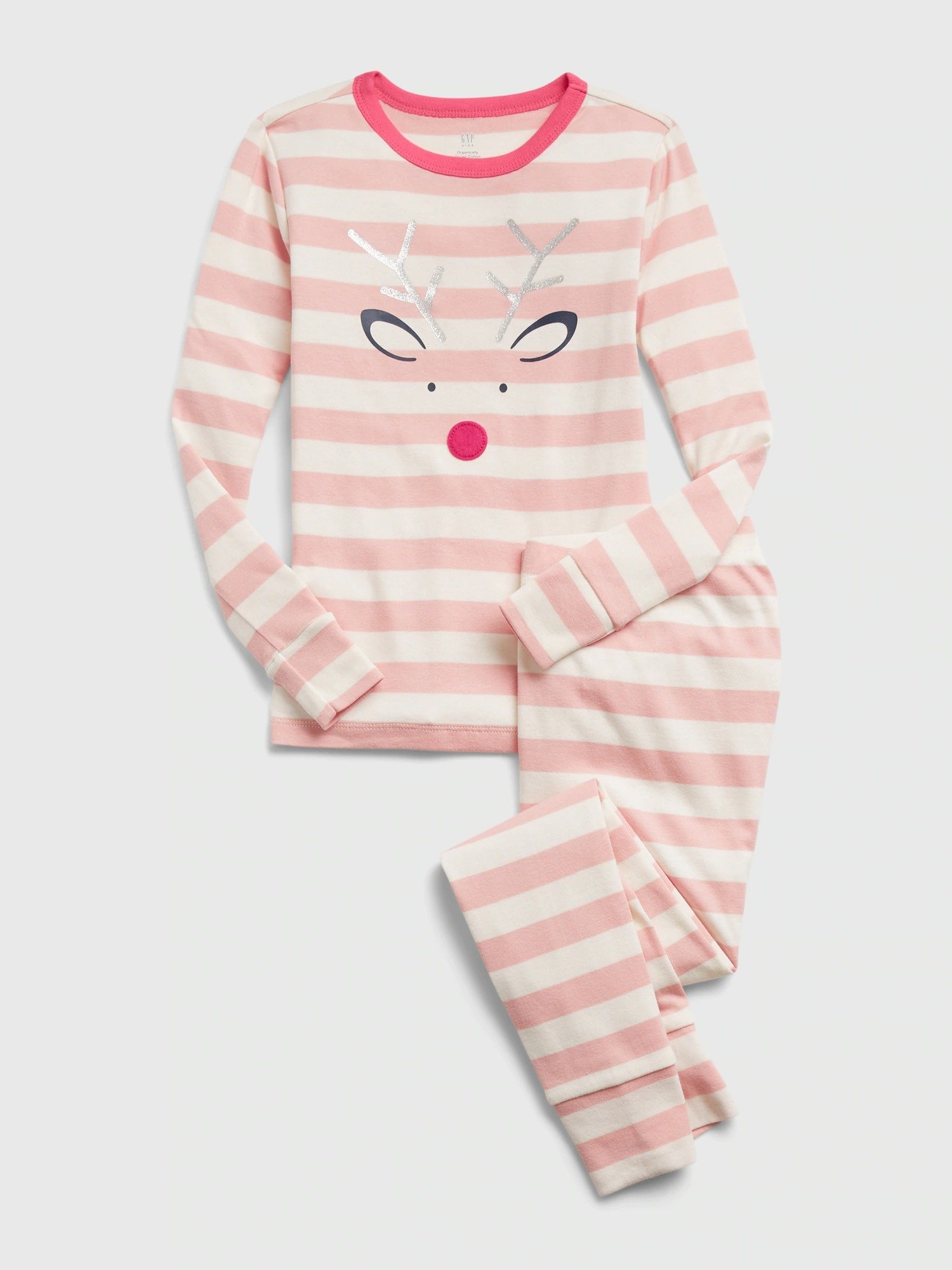 100% Organik Pamuk Noel Grafik Baskılı Pijama Takımı product image