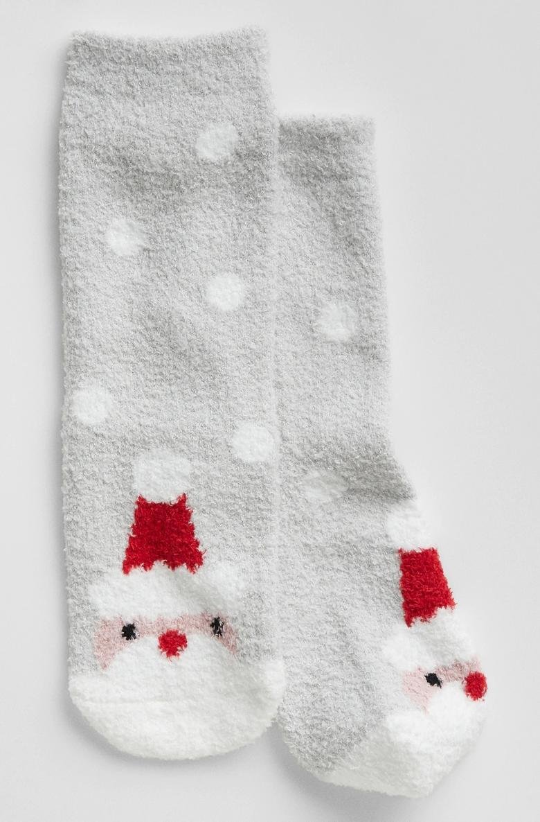  Cozy Santa Grafik Baskılı Çorap