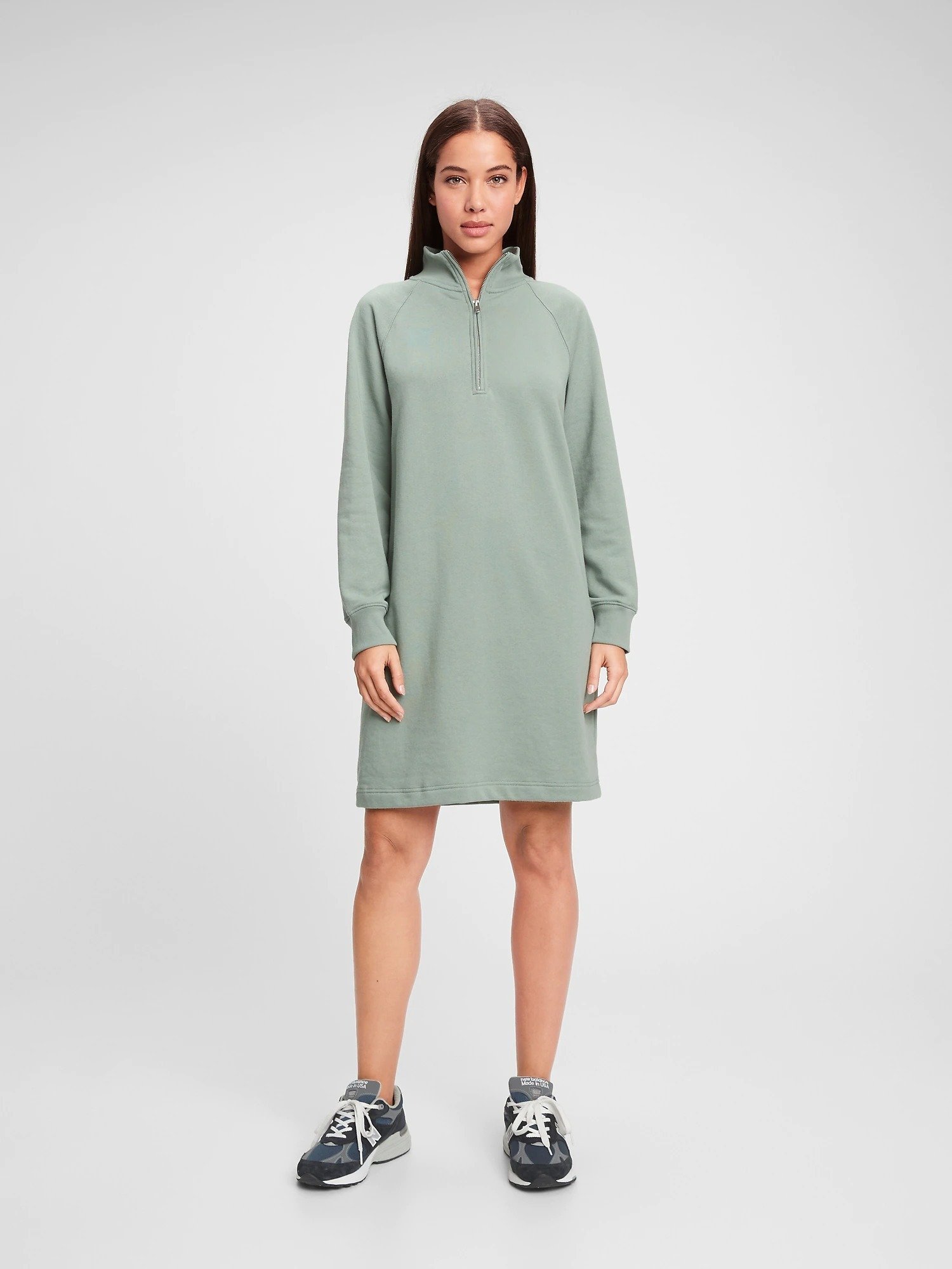 Çeyrek Fermuarlı Sweatshirt Elbise product image