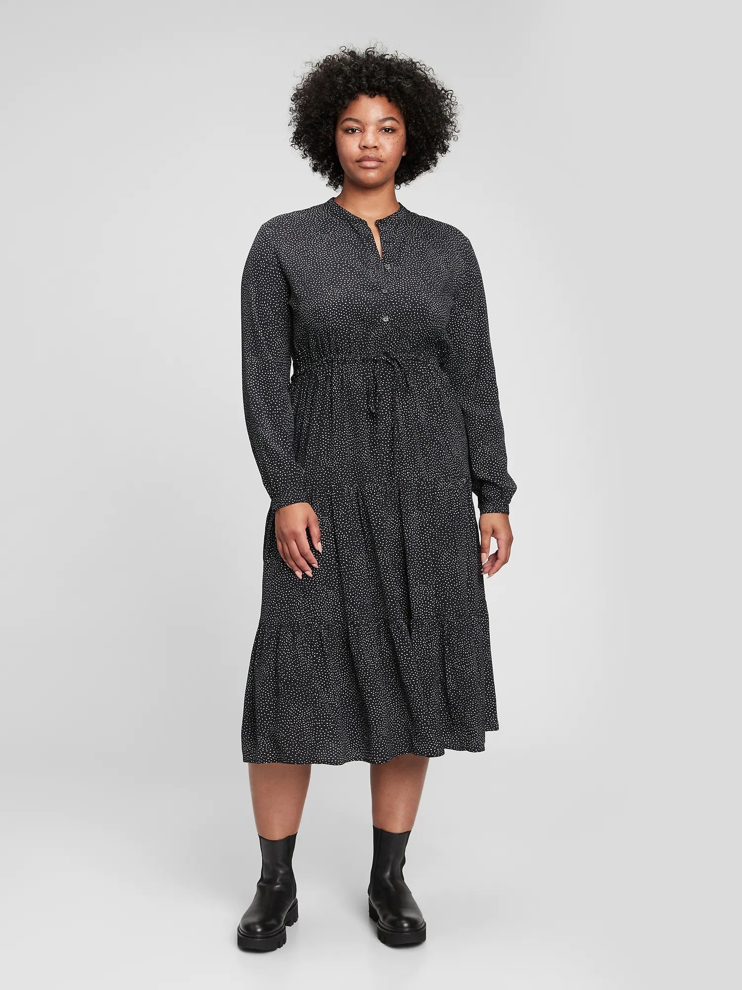 LENZING™ ECOVERO™ Katmanlı Midi Elbise product image