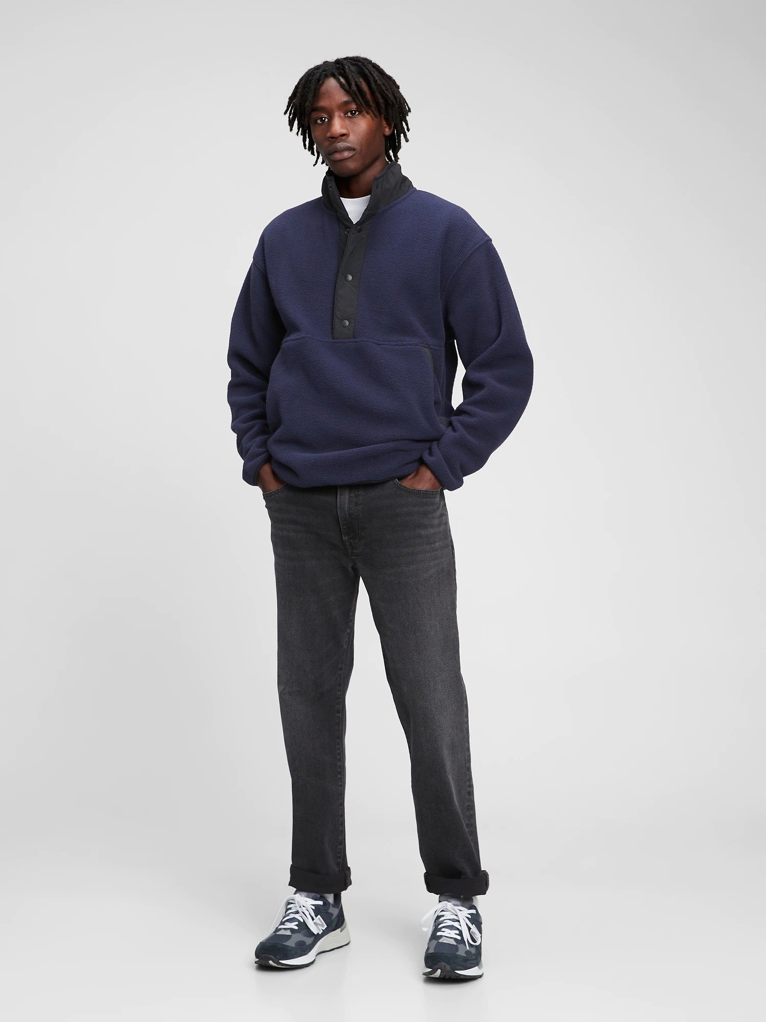 Sherpa Yarım Düğme Kapamalı Sweatshirt product image