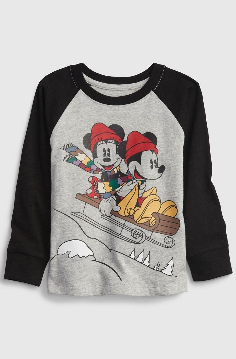  Disney Mickey Mouse Raglan Grafik Baskılı T-Shirt