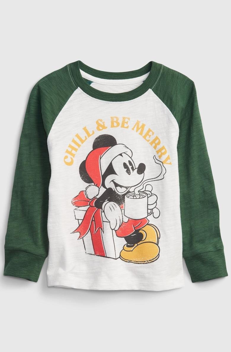  Disney Mickey Mouse Raglan Grafik Baskılı T-Shirt