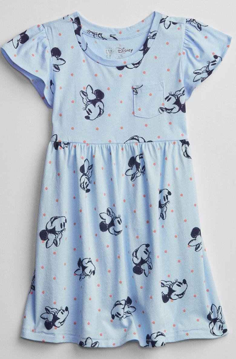  Disney Minnie Mouse Fırfır Detaylı Elbise