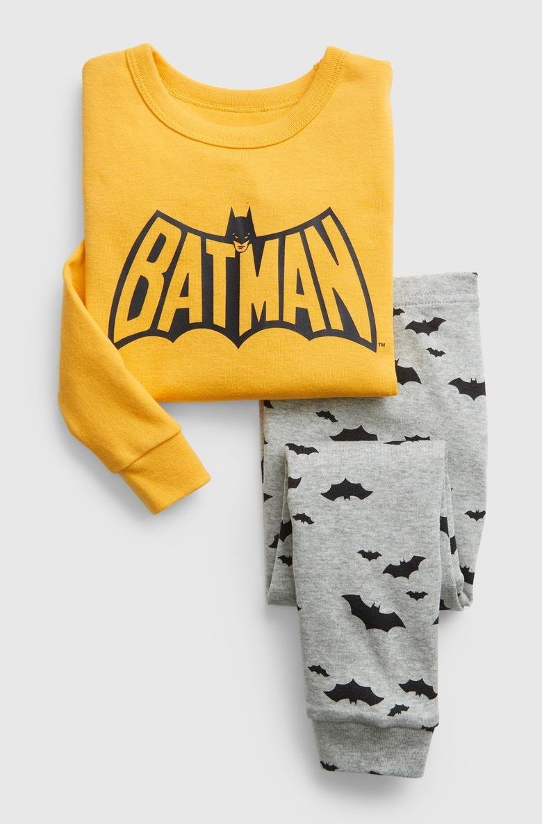  DC™ 100% Organik Pamuk Batman Grafik Baskılı Pijama Seti