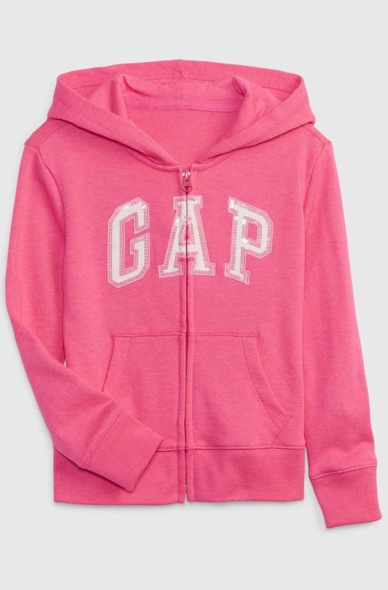  Gap Logo Fermuarlı Havlu Kumaş Sweatshirt