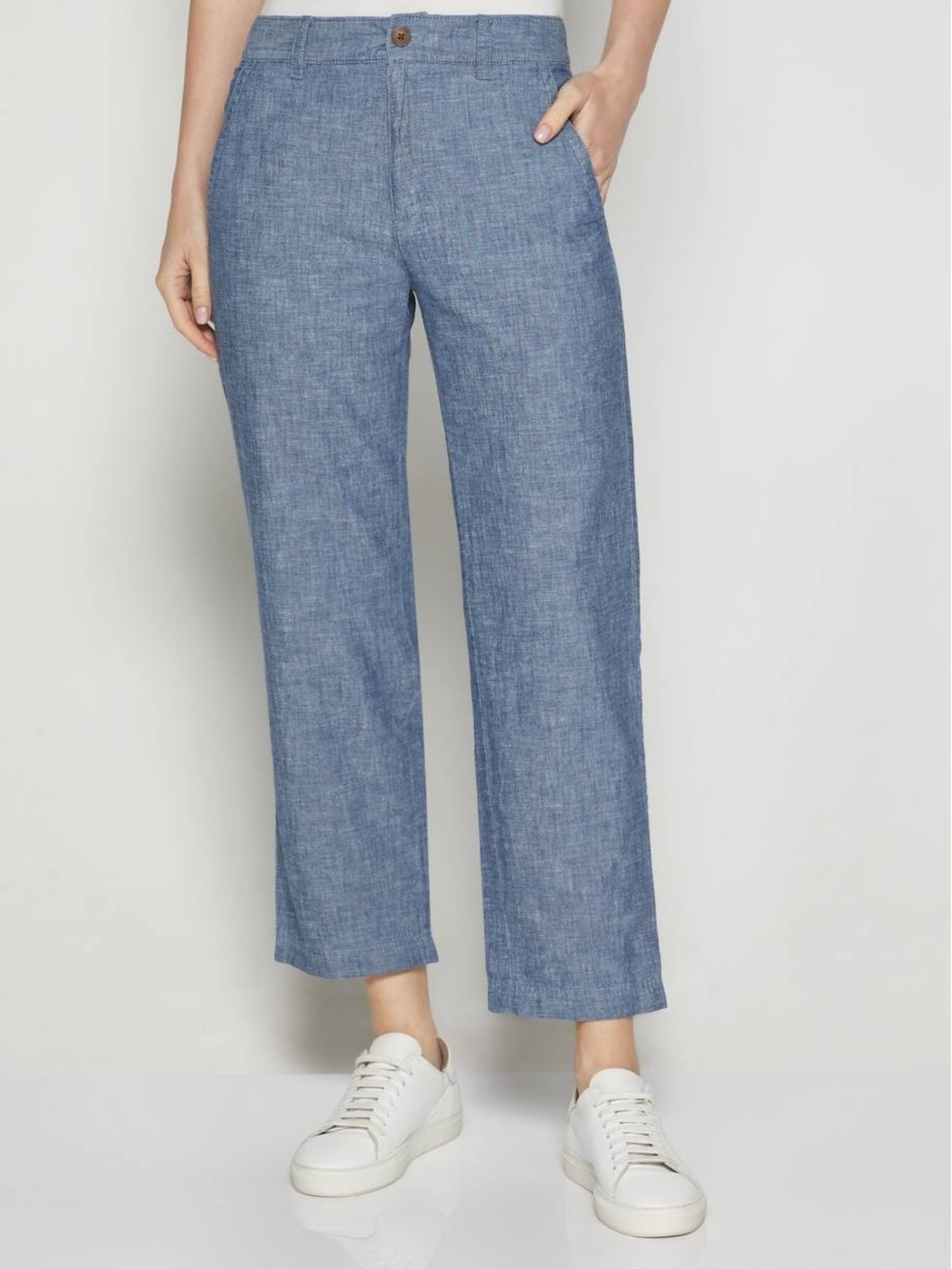 High Rise Chambray Washwell™ Girlfriend Khaki Pantolon product image