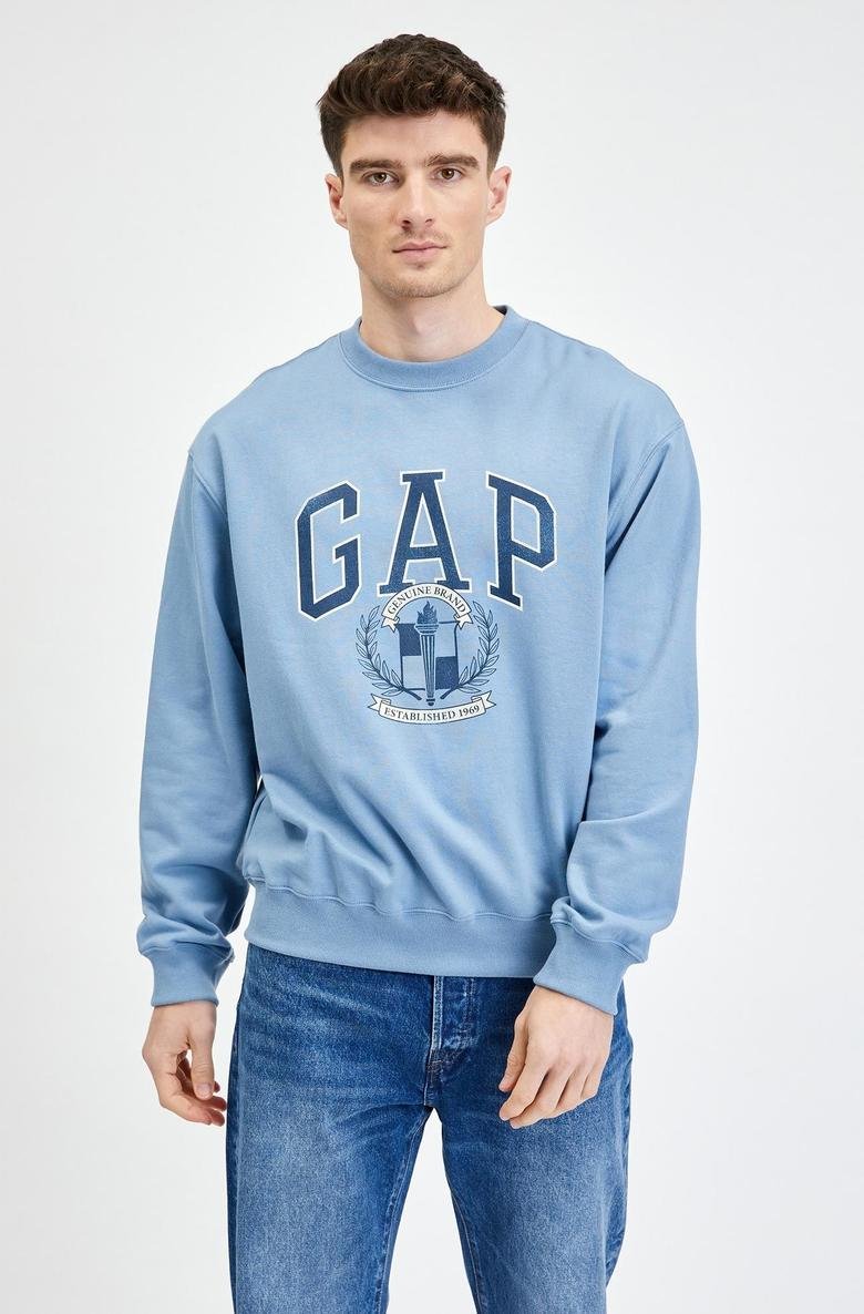  Gap Logo Düz Yaka Sweatshirt