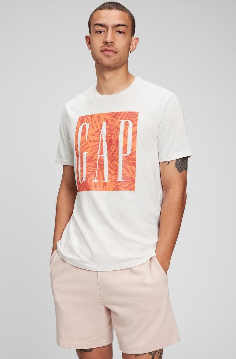  Gap Logo Bisiklet Yaka T-Shirt