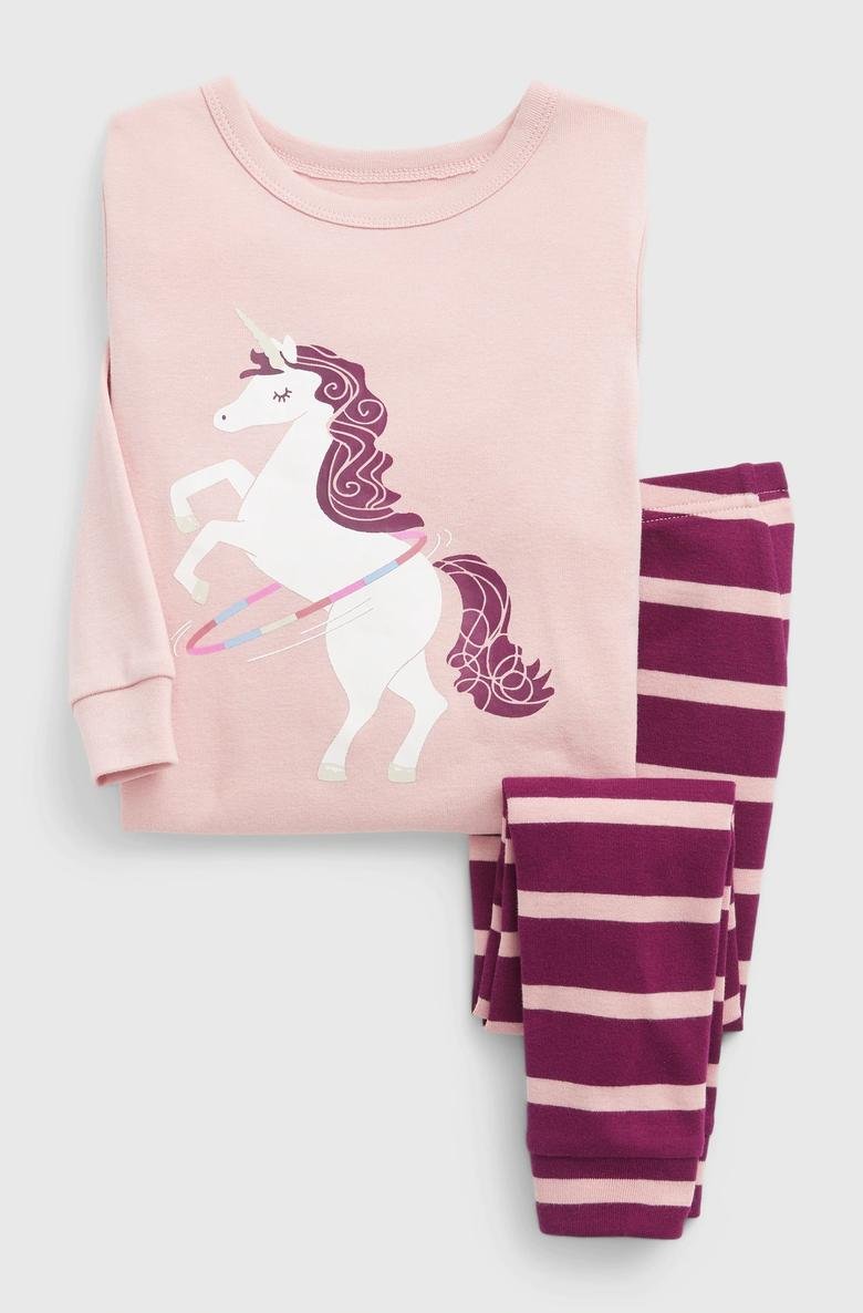  %100 Organik Pamuk Unicorn Desenli Pijama Set