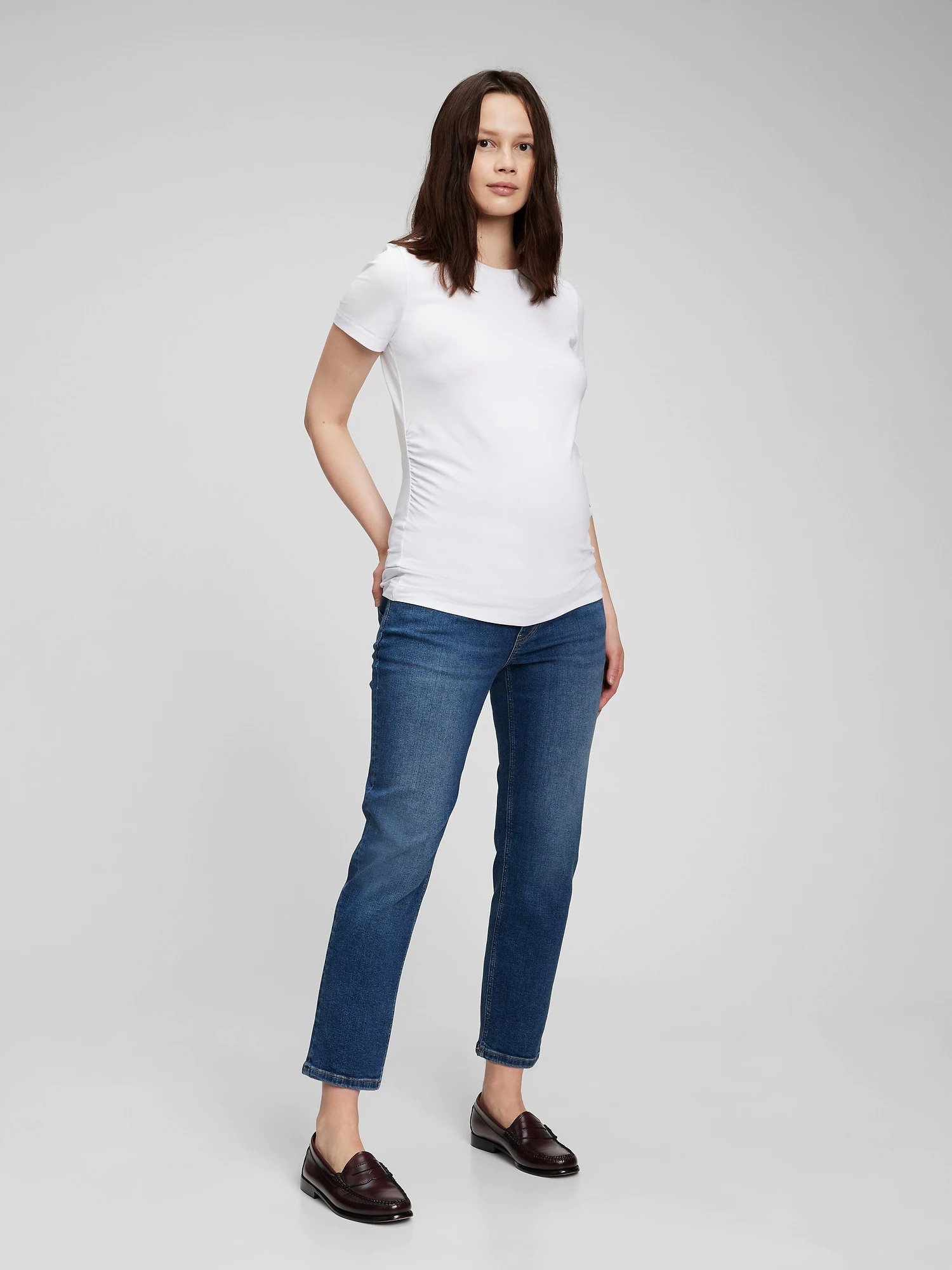 Maternity Washwell™ True Waistband Full Panel Cheeky Straight Jean Pantolon product image