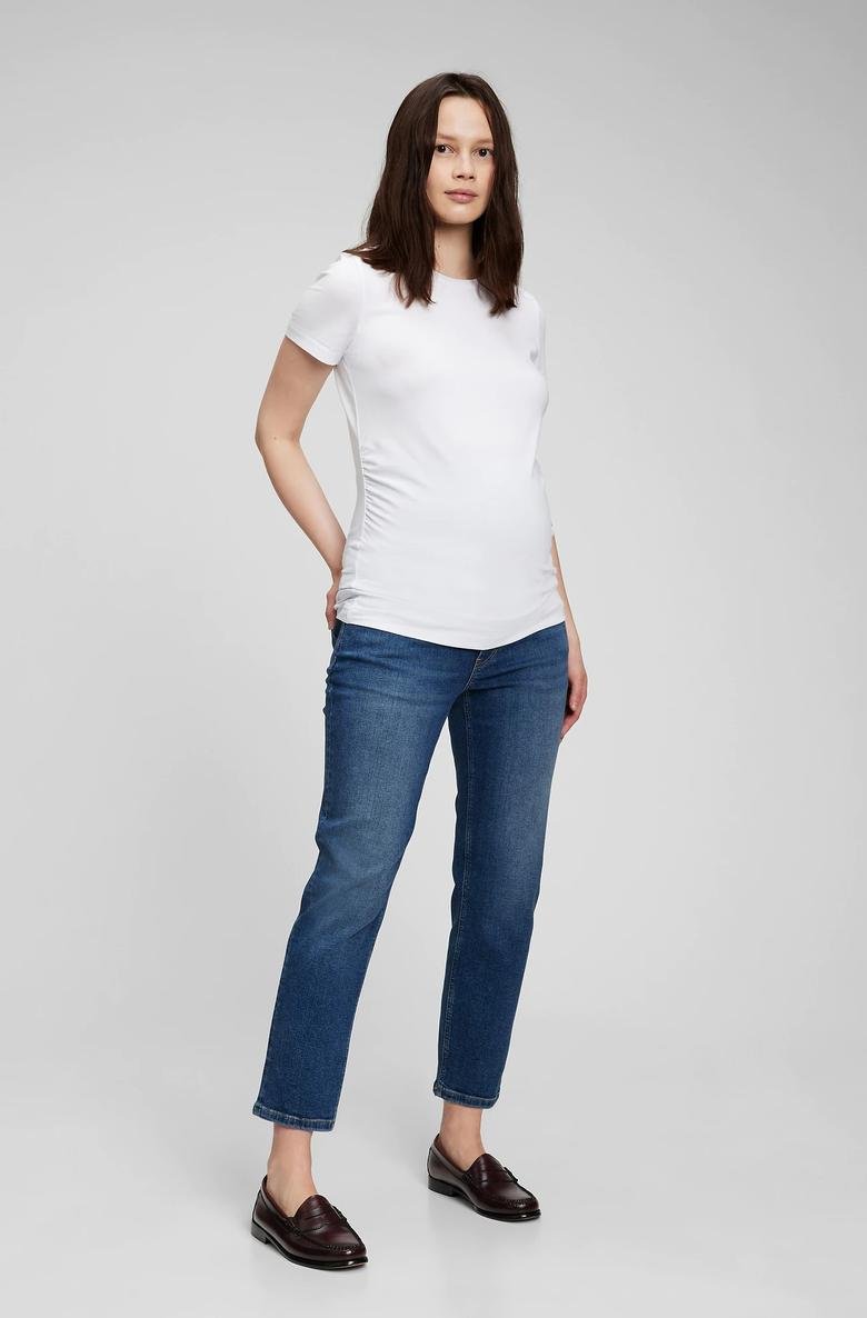  Maternity Washwell™ True Waistband Full Panel Cheeky Straight Jean Pantolon