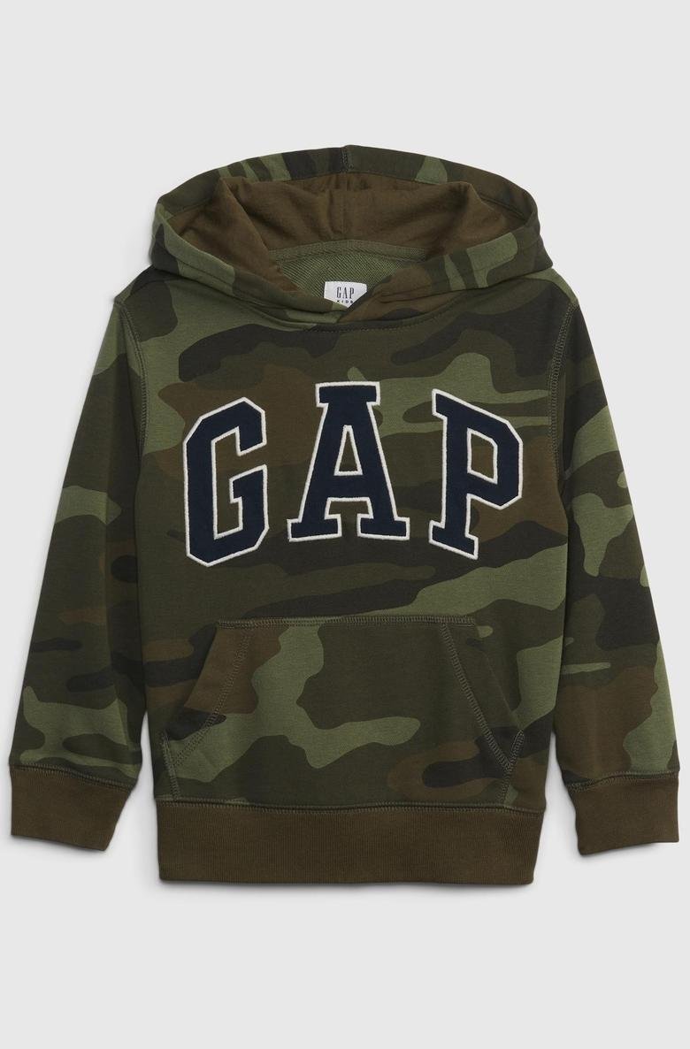  Gap Logo Kamuflaj Desenli Havlu Kumaşı Sweatshirt