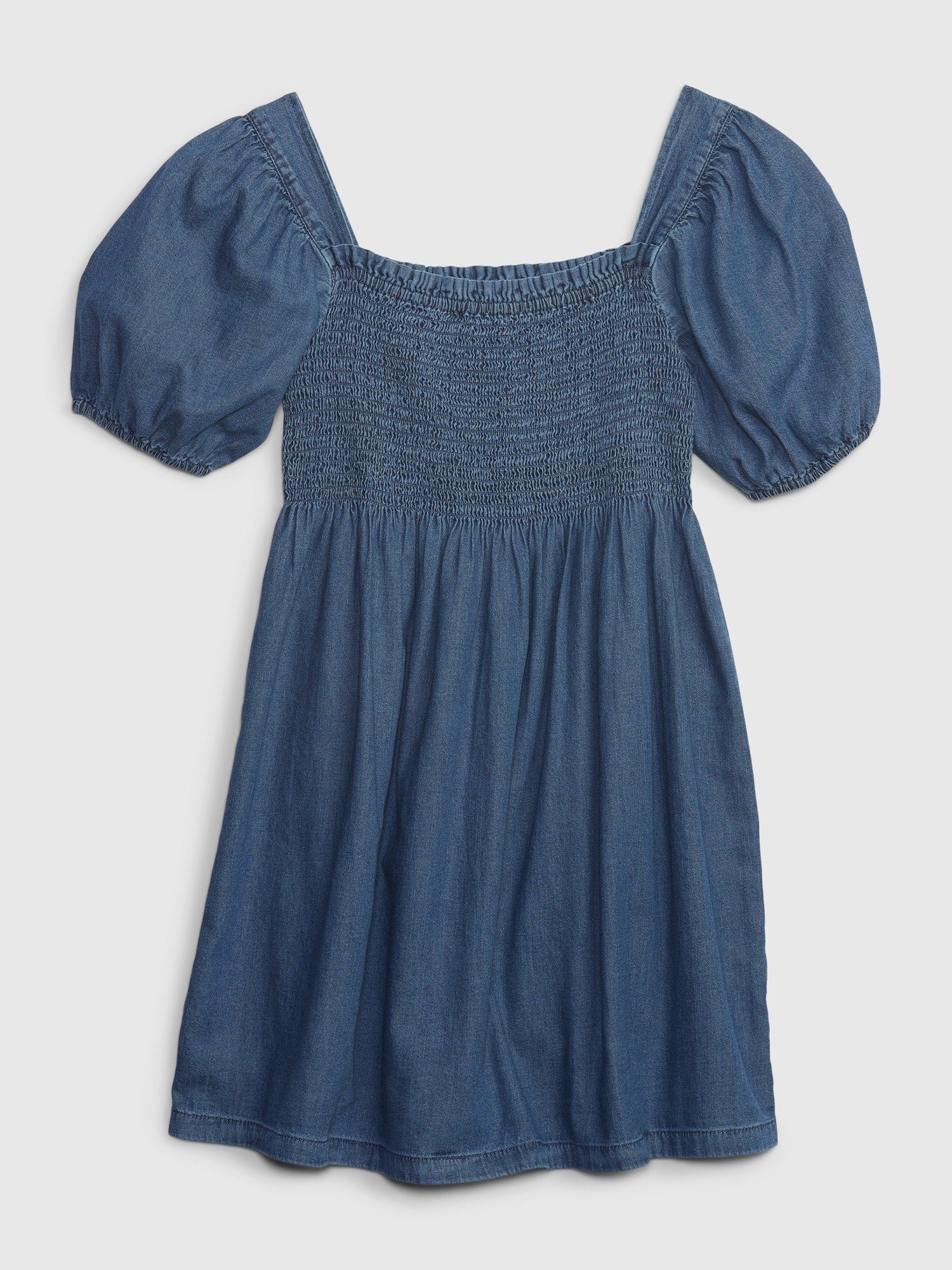 Büzgülü Balon Kol Washwell™ Denim Elbise product image