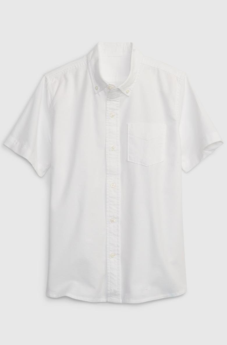  Organik Pamuk Oxford Uniform Kısa Kollu Gömlek