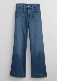 High Rise Wide-Leg Crop Washwell™ Jean Pantolon