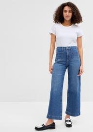 High Rise Wide-Leg Crop Washwell™ Jean Pantolon