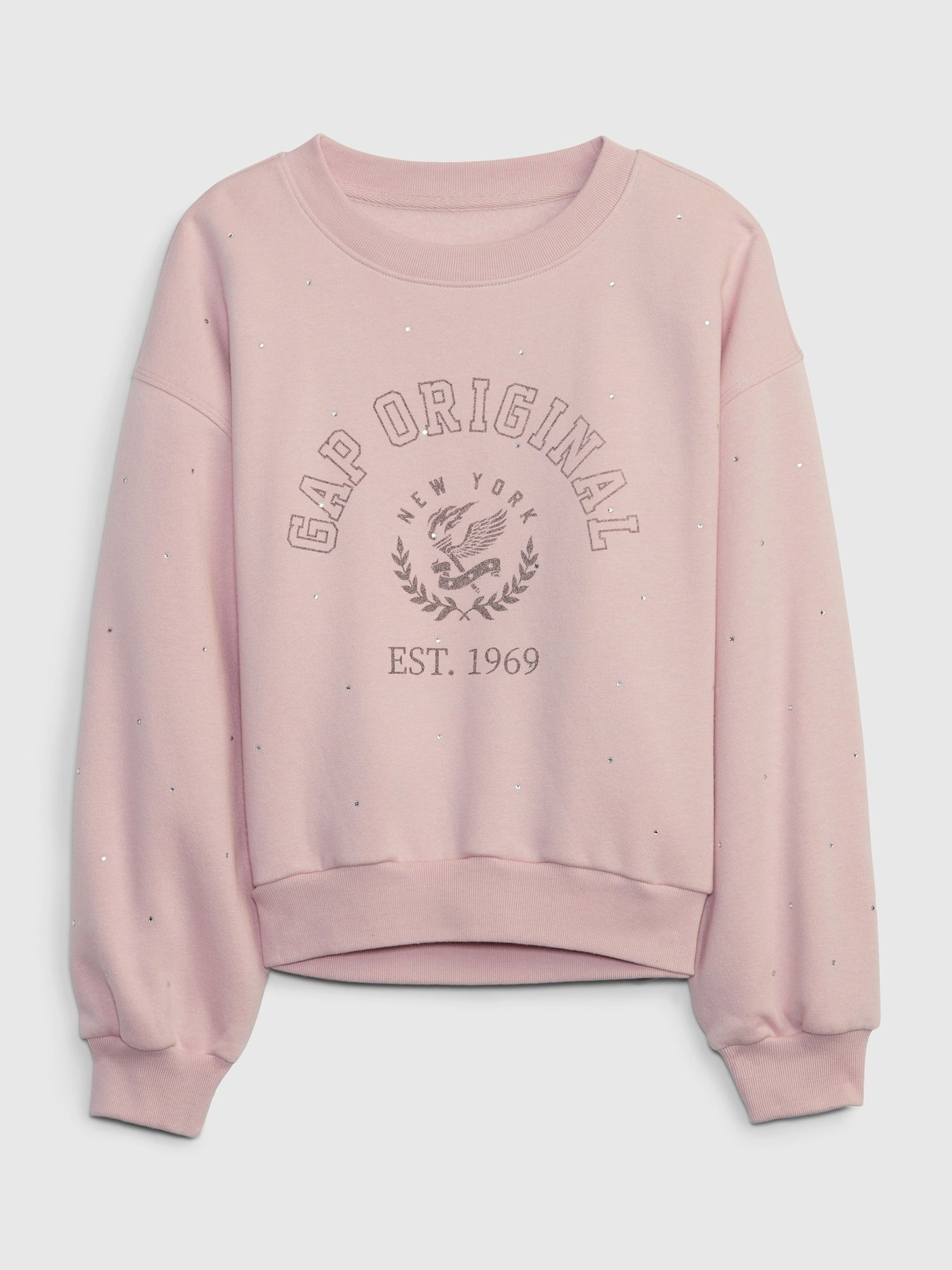 Parlak Taş Detaylı Gap Logo Crop Sweatshirt product image