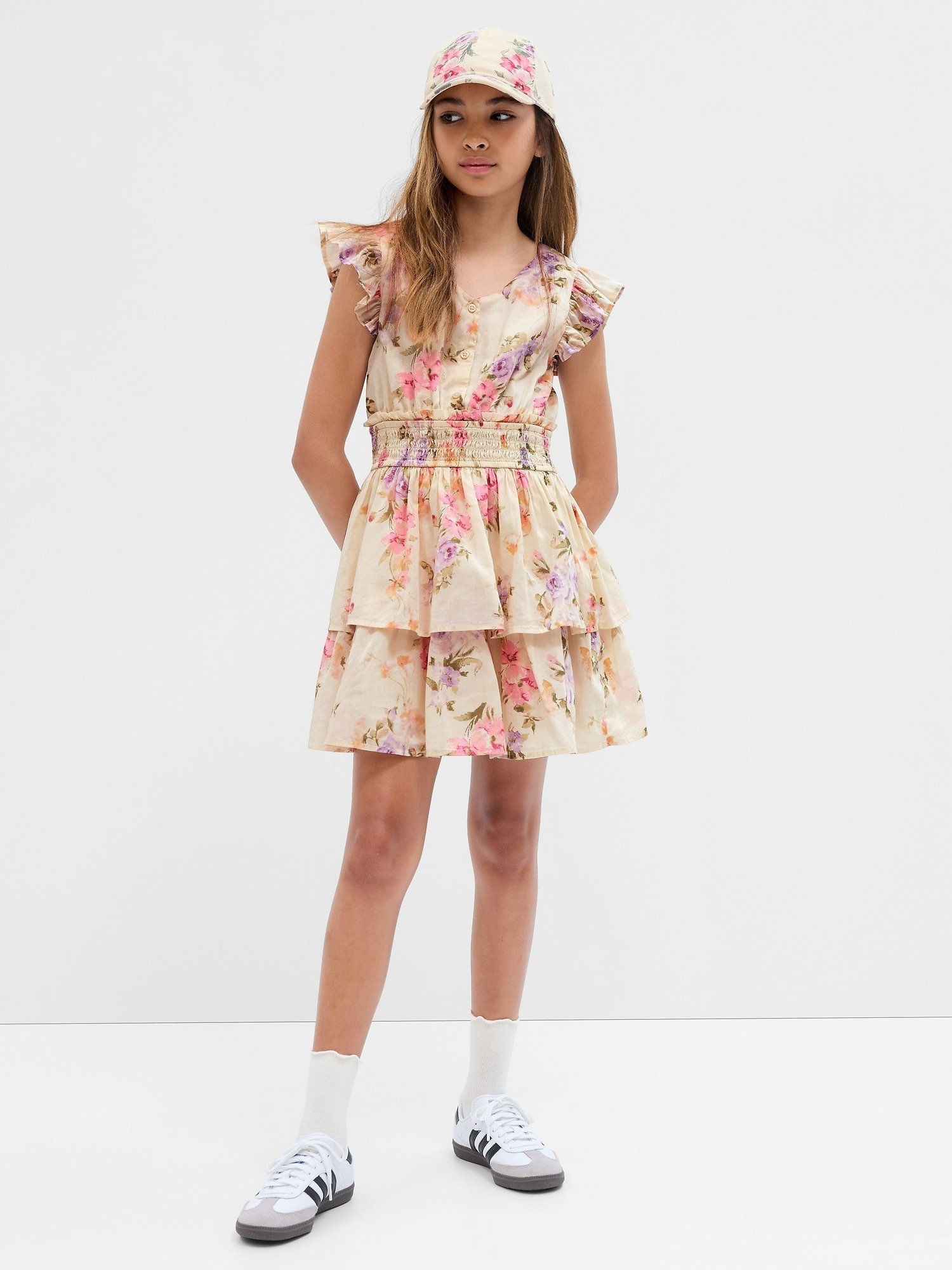Gap × LoveShackFancy Çiçekli Fırfırlı Mini Elbise product image